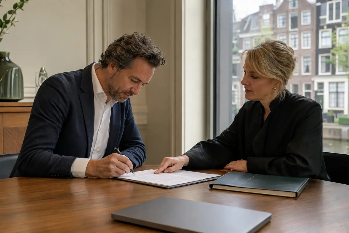 Een ondernemer richt samen met een notaris een beleggings-BV op