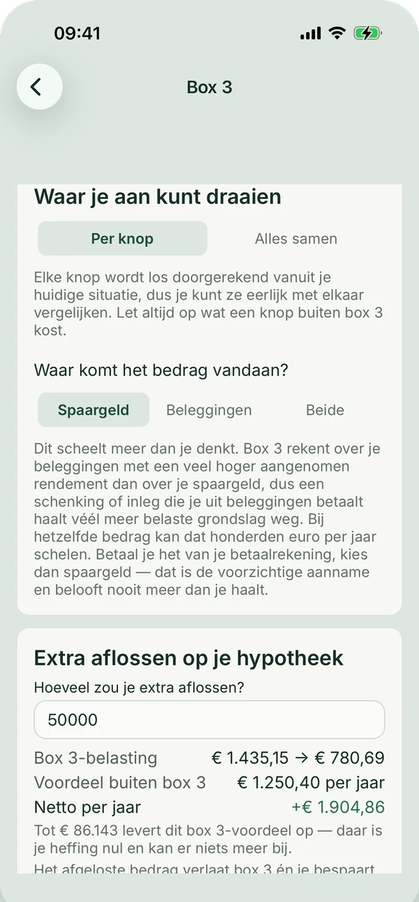 Box 3-knoppen in 7K Plus